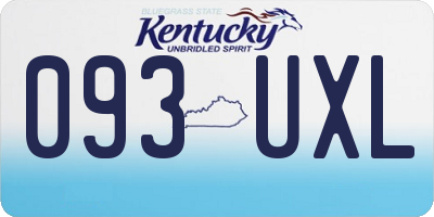 KY license plate 093UXL