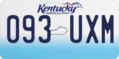KY license plate 093UXM