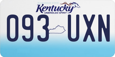 KY license plate 093UXN