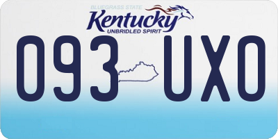 KY license plate 093UXO