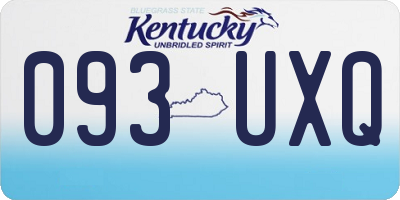 KY license plate 093UXQ