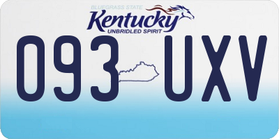 KY license plate 093UXV