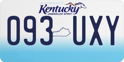 KY license plate 093UXY