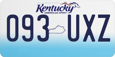 KY license plate 093UXZ