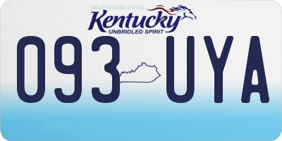 KY license plate 093UYA