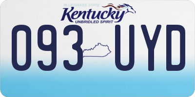KY license plate 093UYD