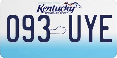 KY license plate 093UYE