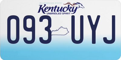 KY license plate 093UYJ