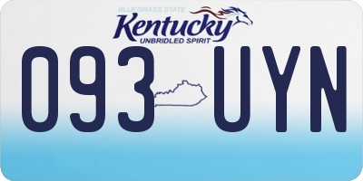 KY license plate 093UYN
