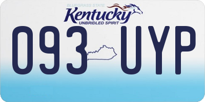 KY license plate 093UYP