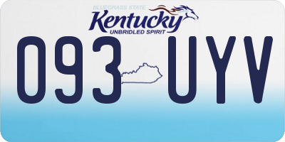 KY license plate 093UYV