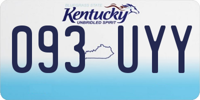 KY license plate 093UYY