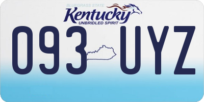 KY license plate 093UYZ