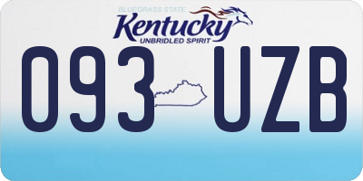 KY license plate 093UZB