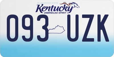 KY license plate 093UZK