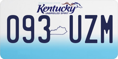 KY license plate 093UZM