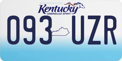 KY license plate 093UZR