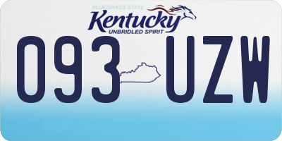 KY license plate 093UZW