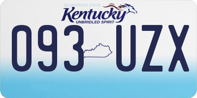 KY license plate 093UZX