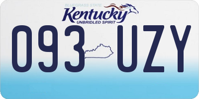 KY license plate 093UZY