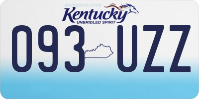 KY license plate 093UZZ