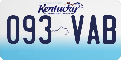 KY license plate 093VAB