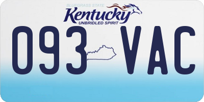KY license plate 093VAC
