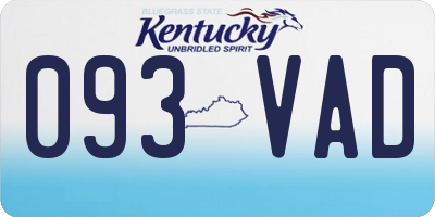 KY license plate 093VAD