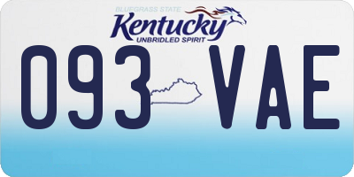 KY license plate 093VAE