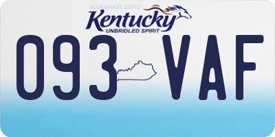 KY license plate 093VAF