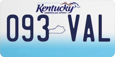 KY license plate 093VAL