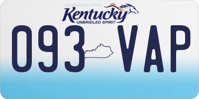 KY license plate 093VAP