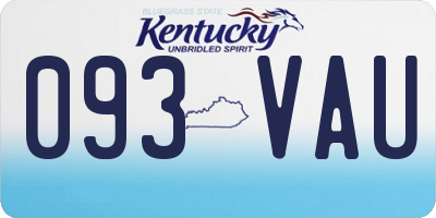 KY license plate 093VAU