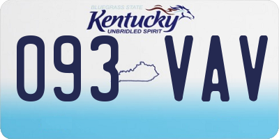 KY license plate 093VAV