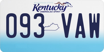 KY license plate 093VAW