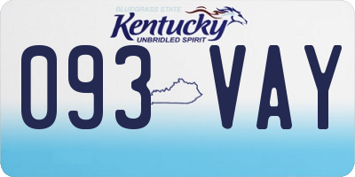 KY license plate 093VAY