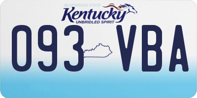 KY license plate 093VBA