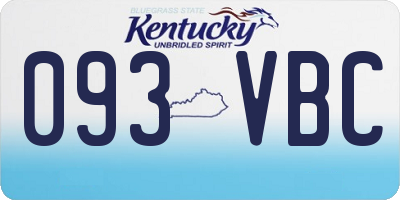 KY license plate 093VBC
