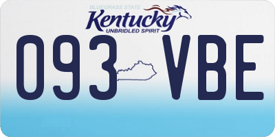 KY license plate 093VBE