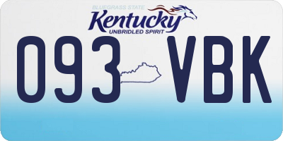 KY license plate 093VBK