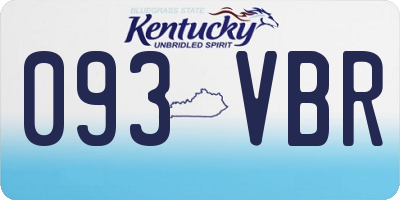 KY license plate 093VBR