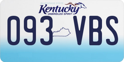 KY license plate 093VBS