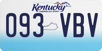 KY license plate 093VBV