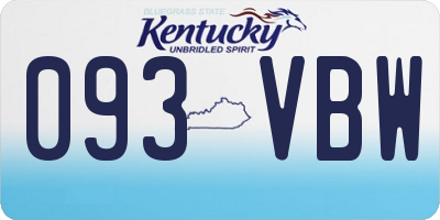 KY license plate 093VBW