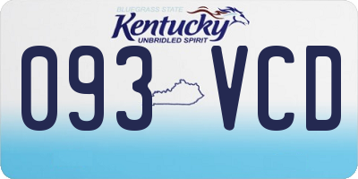 KY license plate 093VCD