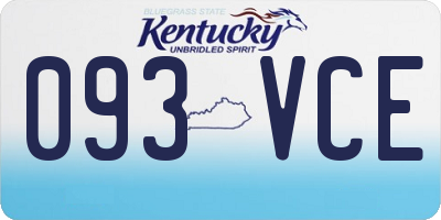 KY license plate 093VCE