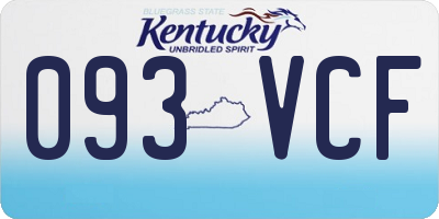 KY license plate 093VCF