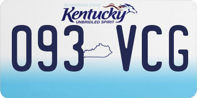 KY license plate 093VCG