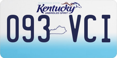 KY license plate 093VCI