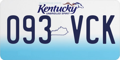 KY license plate 093VCK